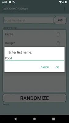 RandomChooser android App screenshot 1