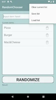 RandomChooser android App screenshot 2